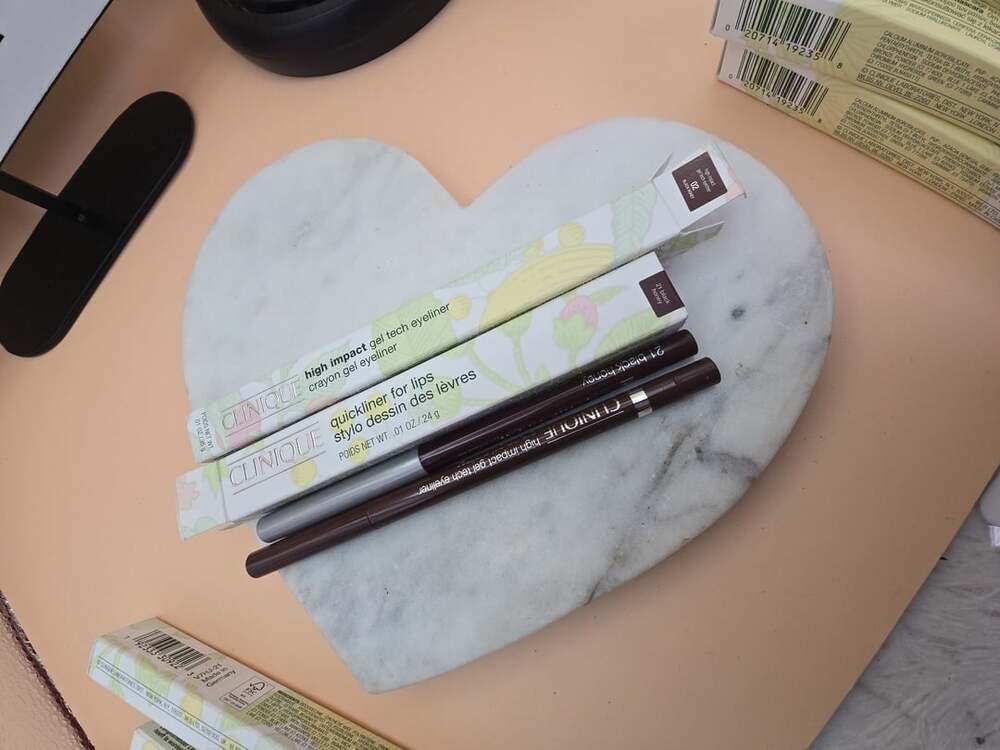 2x Clinique High Impact Gel Tech Eyeliner & Quickliner for Lips Set
